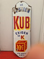 Plaque emaillée ancienne Bouillon Kub, 1 Metre, Epicerie Bistrot  1900 