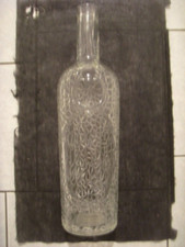 91- Ancienne bouteille effet verre craquelé marque Cusenier, 1 litre