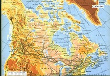 Document planche ancienne carte Canada - Belgique issue de livre 1967