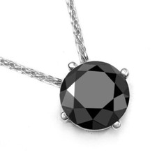 12 CT Diamant Noir Pendentif En 925 Argent Qualité AAA Certifié ! Diamant Bijoux
