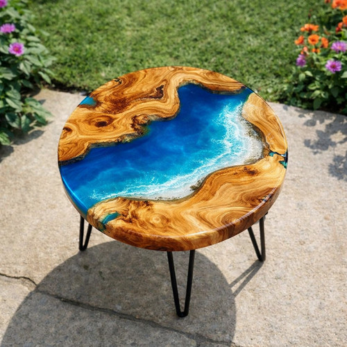 Table basse luxe résine - basse, en