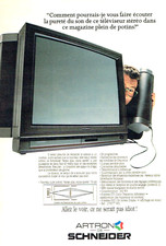 Publicité Advertising  25.04 1987     téléviseur Schneider Artron focalisation t