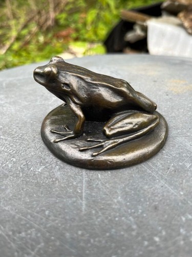 Statuette bronze grenouille - statuette,