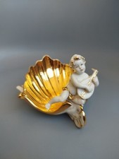 Vide Poche Porcelaine Capodimonte Cesare Villari  Décor Putti Angelot Dorures 