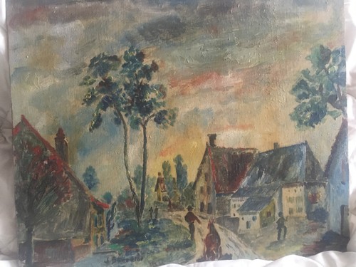 Tableau ancien huile sur bois - huile,