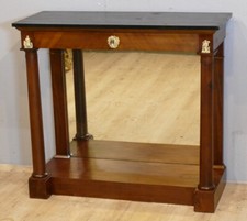 Console Empire à Fond De Miroir En Acajou, époque Début XIX ème