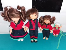 1205246 Lot poupées La Famille Glady Vintage Delavennat cheveux marron