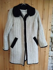 manteau femme blanc chiné en