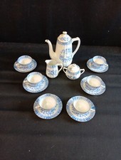 Service Café Seltmann Weiden Bavaria CHINA BLAU Blanc Et Bleu Porcelaine vintage