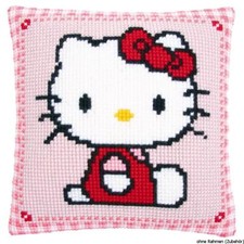 Oreiller au point de croix Vervaco "Hello Kitty", dessin de broderie dessiné
