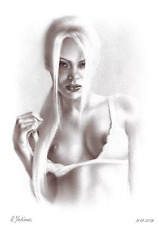 Portrait de femme nue huile