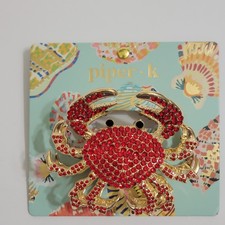 Piper K Red Rhinestone Crab