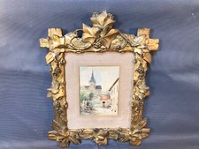 Ancien très beau cadre photo ou tableau bois et platre du 19ème finement décoré