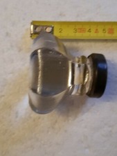 ancienne poignée bouton meuble tiroir en verre et laiton diametre 4,5 cm