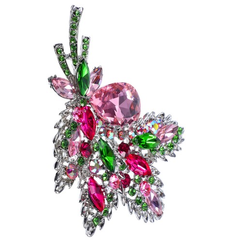 Strass fleur broche femmes - ,