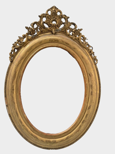 Cadre ovale fronton bois - cadre, en