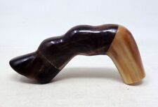 Pommeau ancien ombrelle canne parapluie en corne bovine - Forme Sabot de cheval