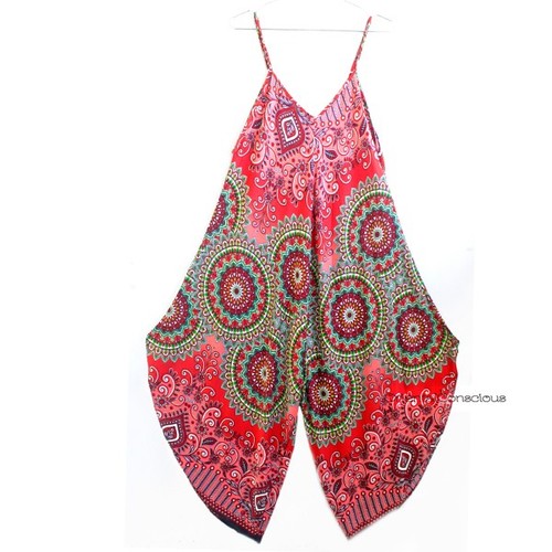 Robe salopette évasée motif