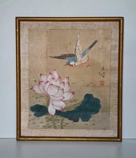 Tableau peinture sur soie