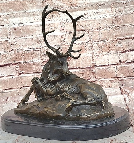 Sculpture bronze chasse cerf - bronze,