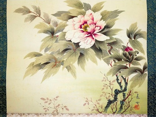 Tableau pivoine rouleau