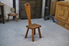 Chaise brutaliste en chêne massif 1950's