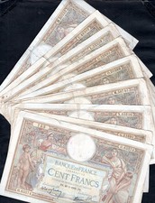 Lot de 10 billets anciens – France – 100 Francs Merson  – Banque de France (c47)