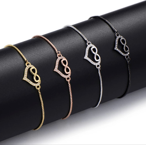 Bracelet cœur infini - , pierres