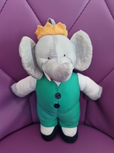 Doudou peluche babar gris - doudou,