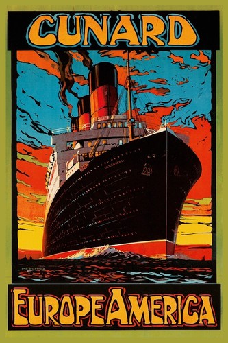 Cunard paquebot rdhw poster - cunard,