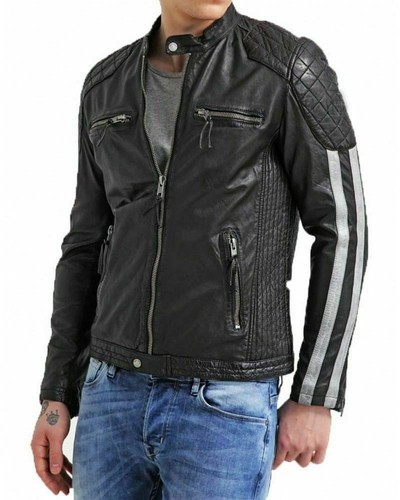 Blouson motard noir cuir - blouson,