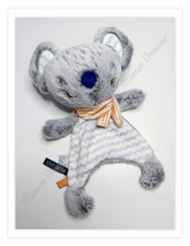 Doudou Plat Koala Gris Blanc