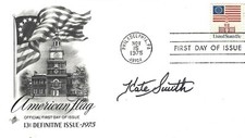 Kate Smith signed American Flag FDC "God Bless America" 1940s Radio TV Singer