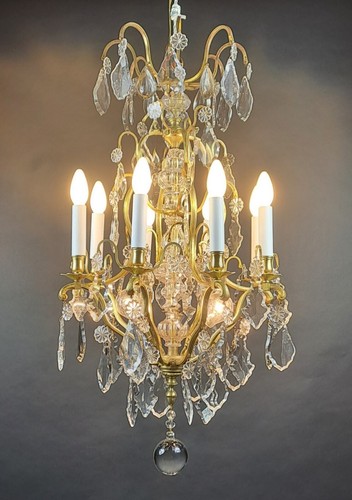 Lustre cage bronze doré et - bronze,