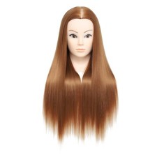 Tête de formation 26-28" 100% fibres synthétiques cheveux longs coiffure cosm...