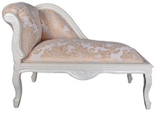 Canapé Baroque Polsterliege de Salon Récamière Banque Blanc Tabouret Rembourré