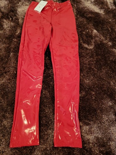 Brandnew red vinyl leggings - red,