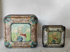 2 Anciennes Boîtes Tôle Grande et Petite  CACAO D & M Grootes WESTZAAN Holland