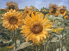 TOURNESOLS Décoration murale - tapisserie style gobelin Tournesols - deco murale