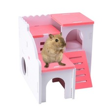  Maison de hamster en bois double couche dormir jouant chalet jouet morsure