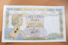 ANCIEN BILLET FRANCE - 500 FRS LA PAIX -  28/08/1941   TB  !! -1ere cote 15 €