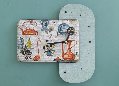 Horloge métal formica - métal, et