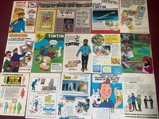 Tintin publicités originales années 70 album fromage stylo Esso Nesquik poupée
