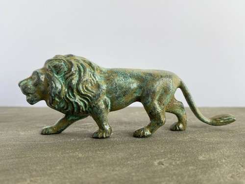 Statue lion bronze - lion, en