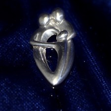 Bijou femme cadeau Pendentif moderne design argent buste couple enfant P232