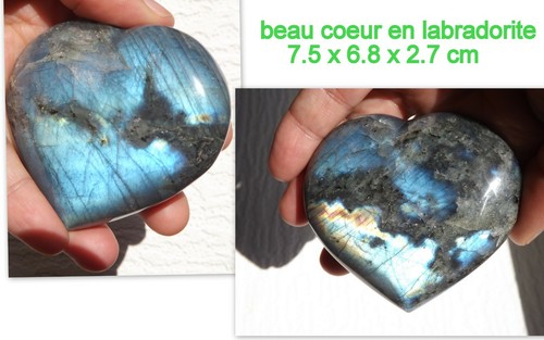 Coeur labradorite 204 gr - coeur, en