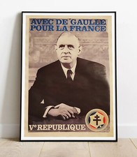 Poster retro "De Gaulle" (REPRODUCTION)