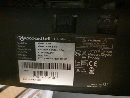 écran packard bell viseo - Écran,