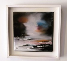  Tableau Peinture Huile Marine  -Abstrait Contemporain -- Original,  signé 