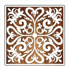 Pochoir 28 x 28 cm en plastique mylar pattern carré de style baroque